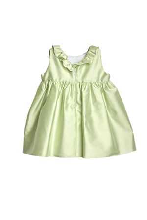 Green satin cotton dress LITTLE BEAR KIDS | 8200MENTA